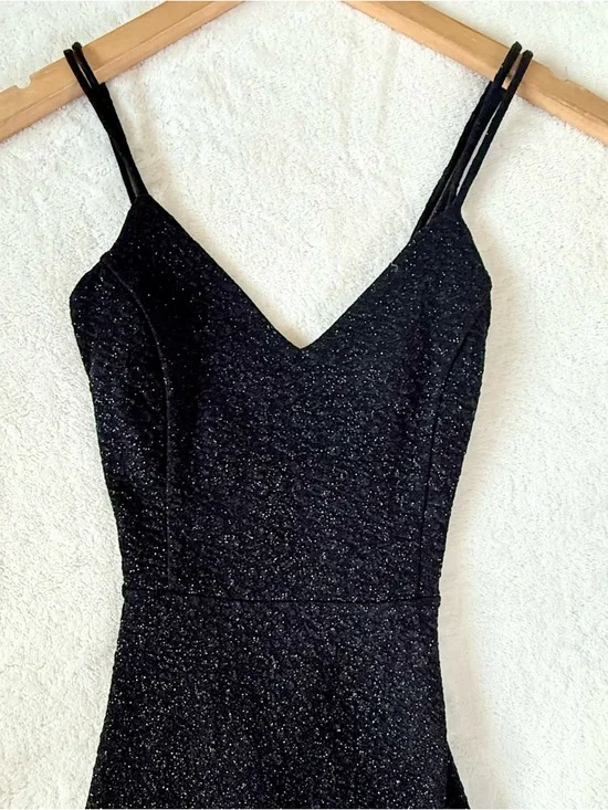 Windsor Elegant Black Sparkle Lace-Up Back Evening Gown (Size XS) NWT - Picture 5 of 16